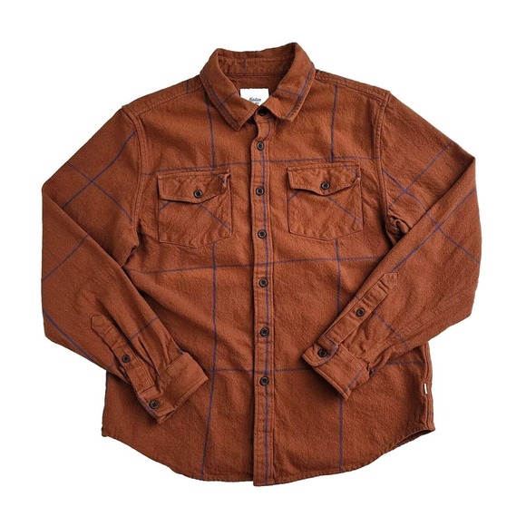 Katin Other - Katin (Mens Size Small) Flannel Shirt Orange Plaid Button Up Long Sleeve Pocket